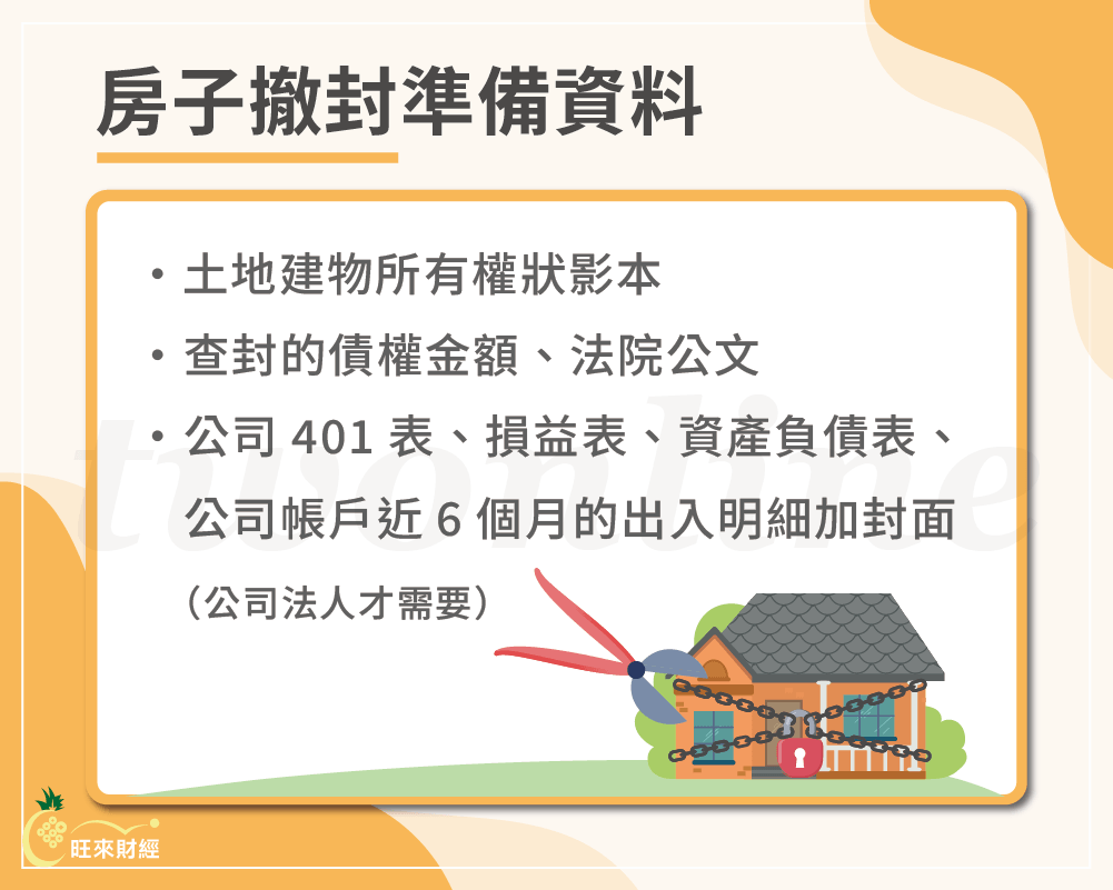 房子撤封準備資料－旺來財經