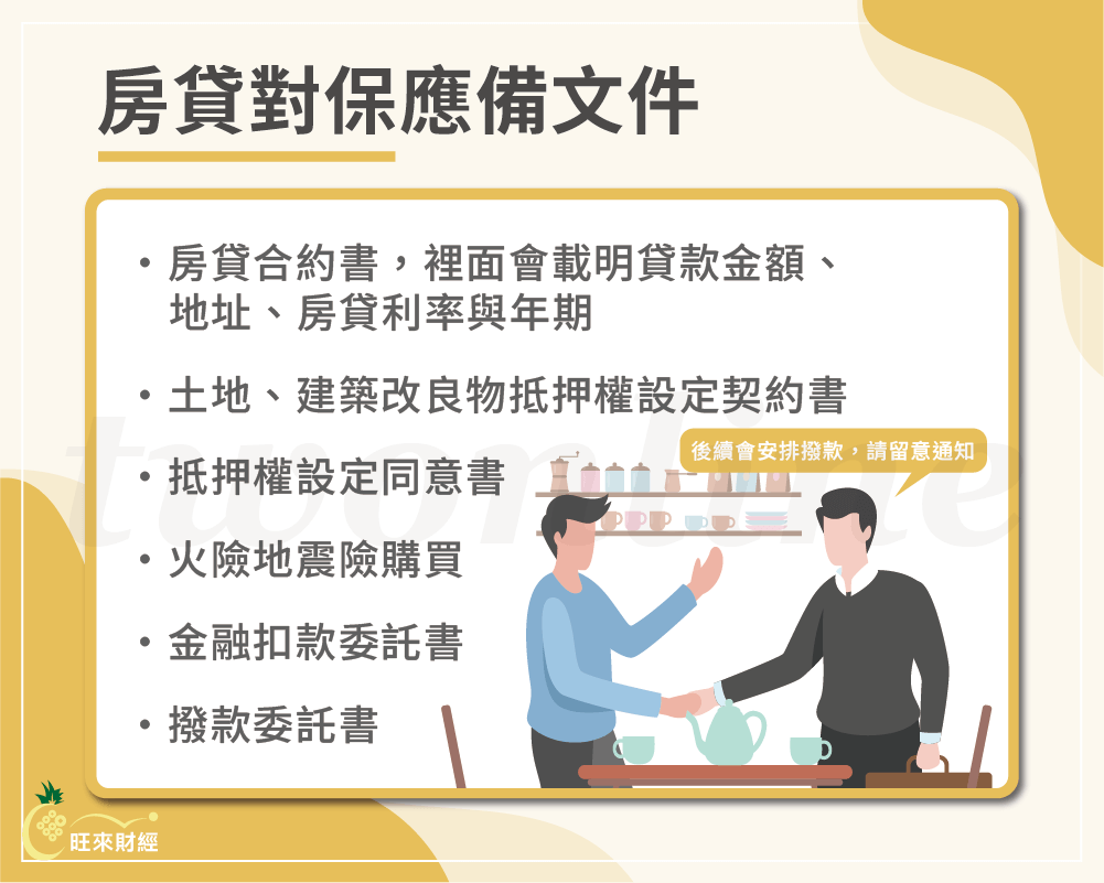 房貸對保應備文件－旺來財經