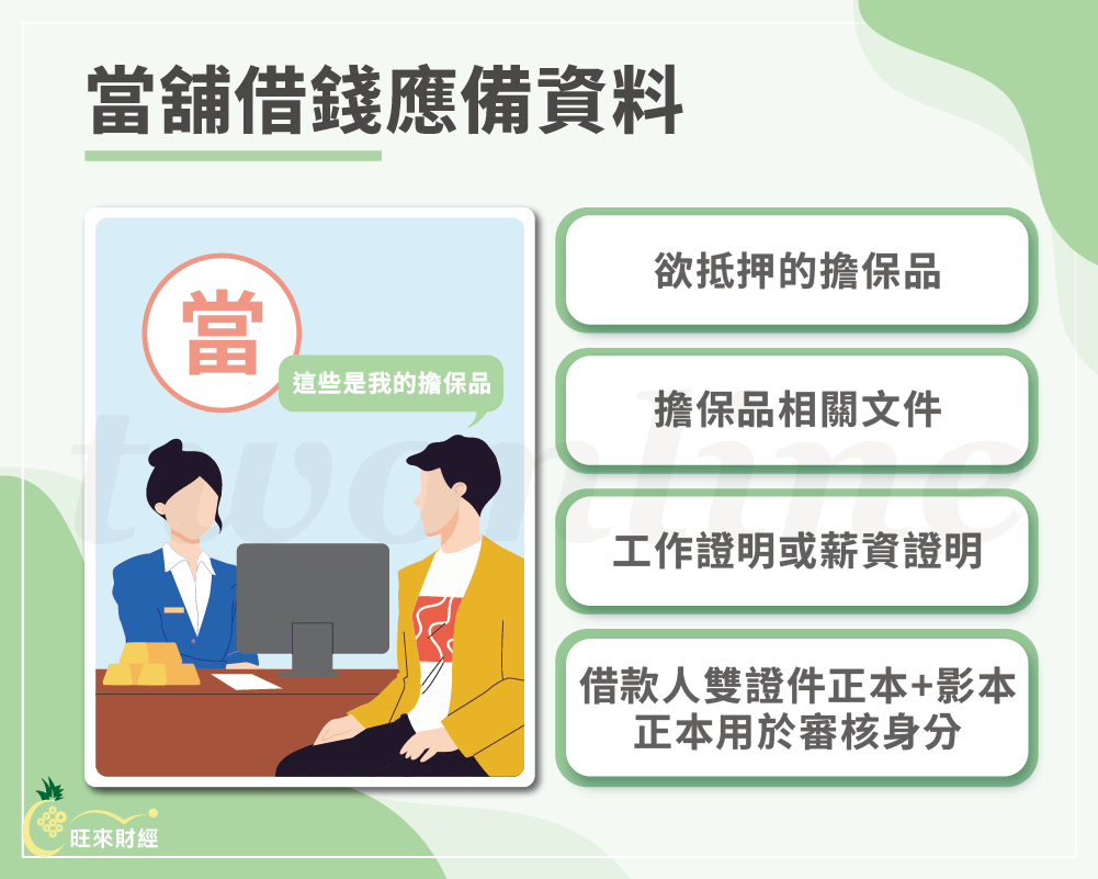 當舖借錢應備資料－旺來財經