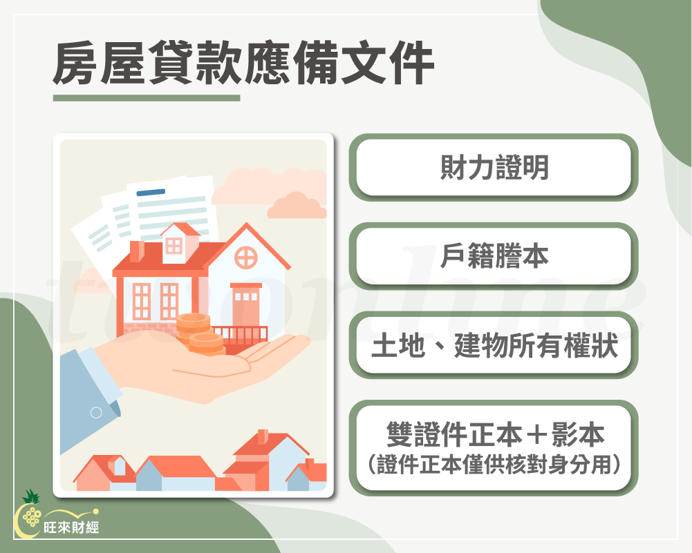 房屋貸款應備文件－旺來財經