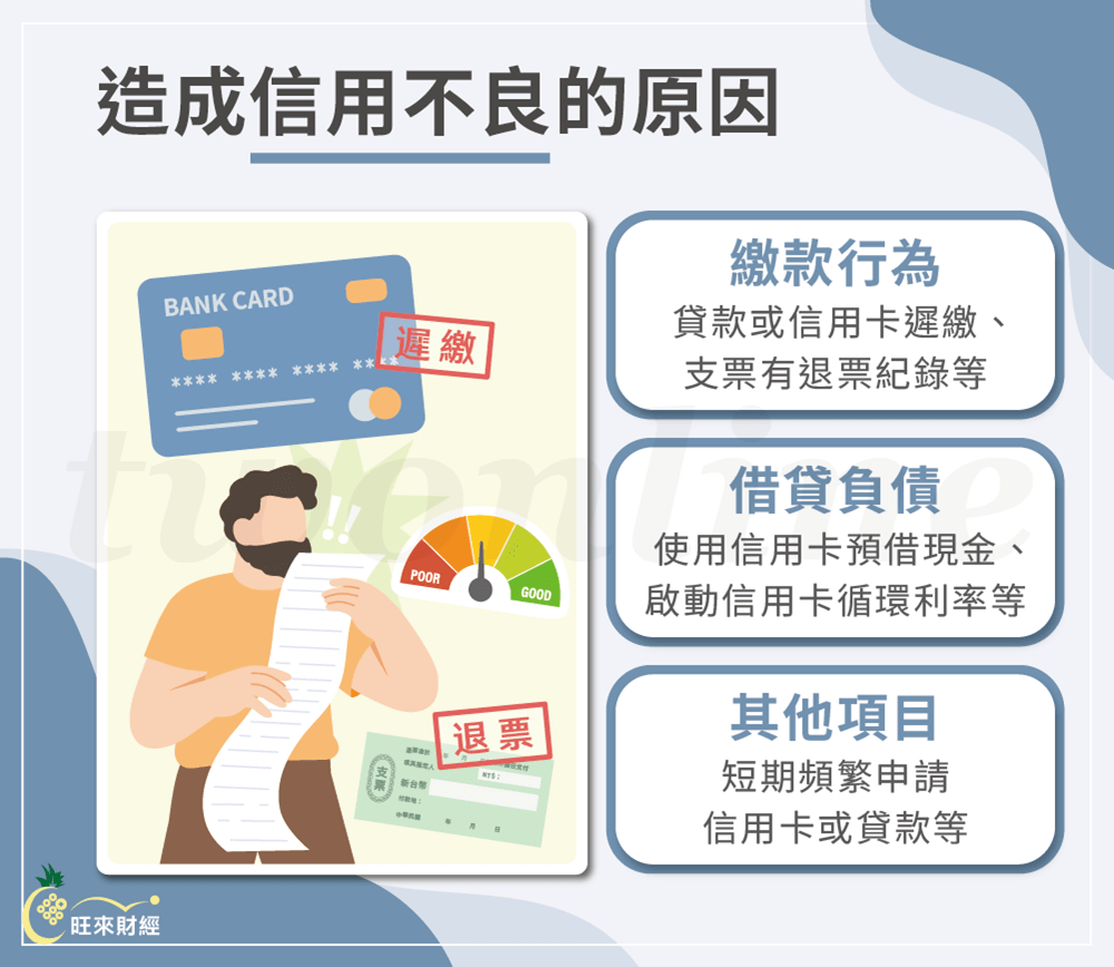 造成信用不良的原因－旺來財經