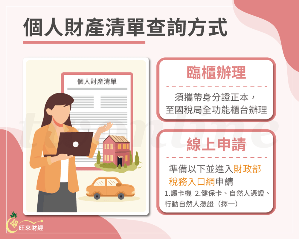 個人財產清單查詢方式－旺來財經