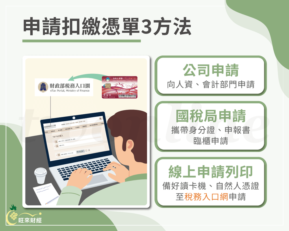 申請扣繳憑單3方法－旺來財經