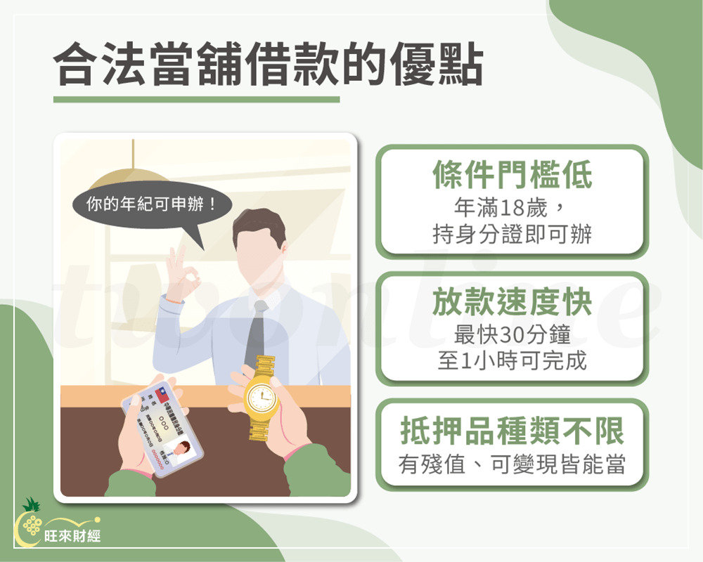 合法當舖借款的優點－旺來財經